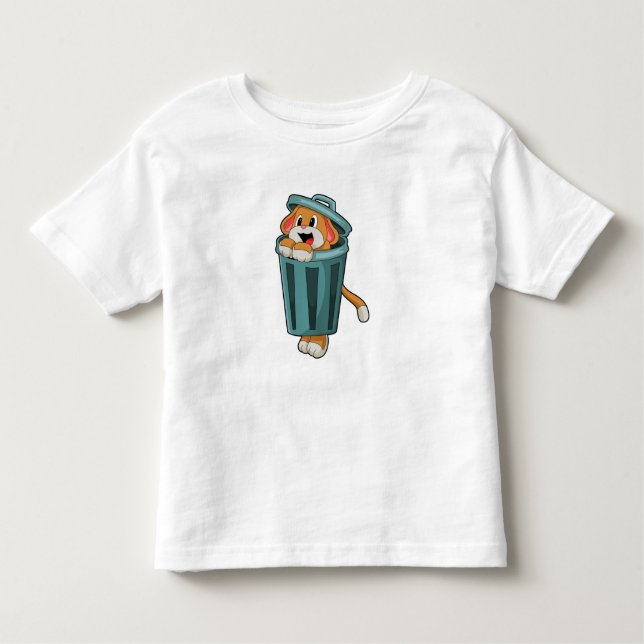 T-shirt Pour Les Tous Petits Chien avec Trashcan (Devant)