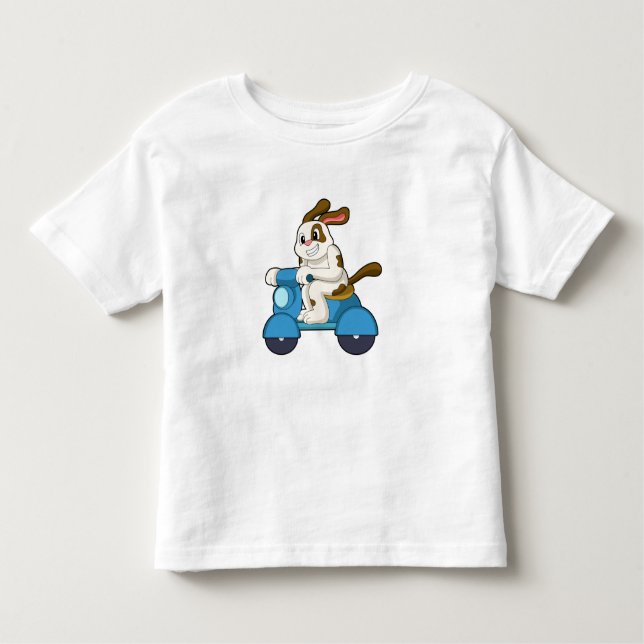 T-shirt Pour Les Tous Petits Chien comme Biker avec Scooter.PNG (Devant)