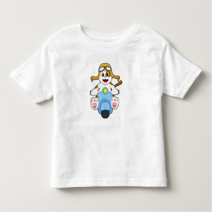 T-shirt Pour Les Tous Petits Chien comme Biker avec Scooter.PNG