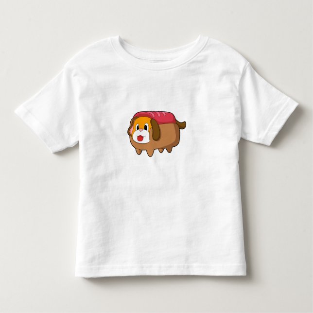 T-shirt Pour Les Tous Petits Chien dans Hotdog (Devant)