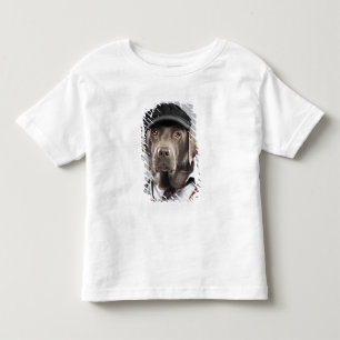 T-shirt Pour Les Tous Petits Chien dans le chandail et le casquette