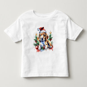 T-shirt Pour Les Tous Petits Chien de Noël mignon