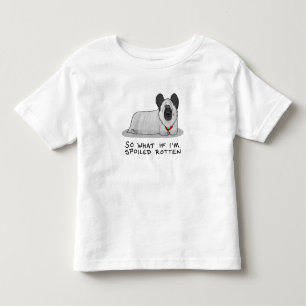 T-shirt Pour Les Tous Petits Chien de Terrier de l'écorce pourrie (argent) mign