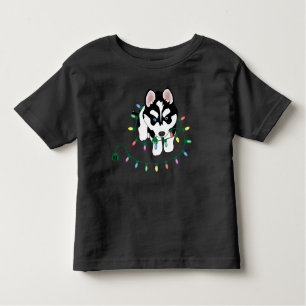 T-shirt Pour Les Tous Petits Chien de traîneau avec le chandail de Noël