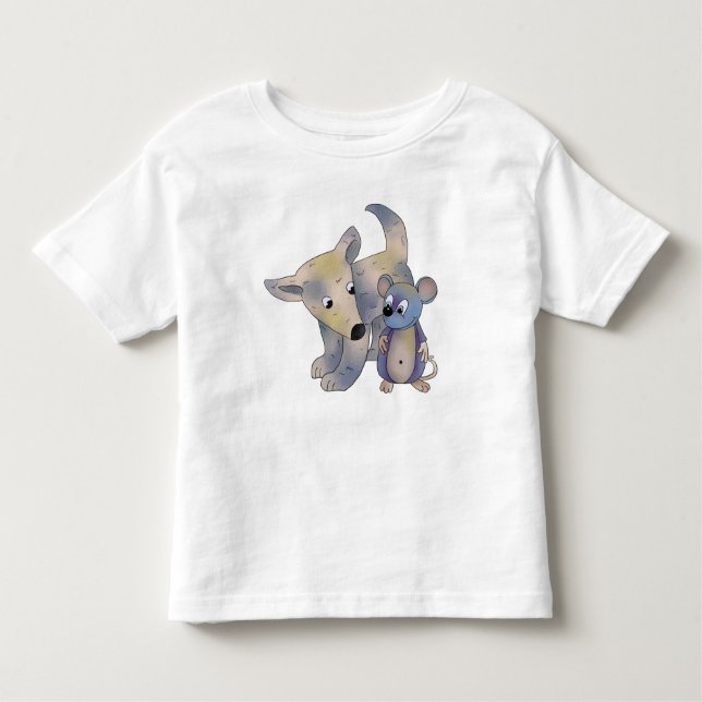 T-shirt Pour Les Tous Petits Chien et souris (Devant)