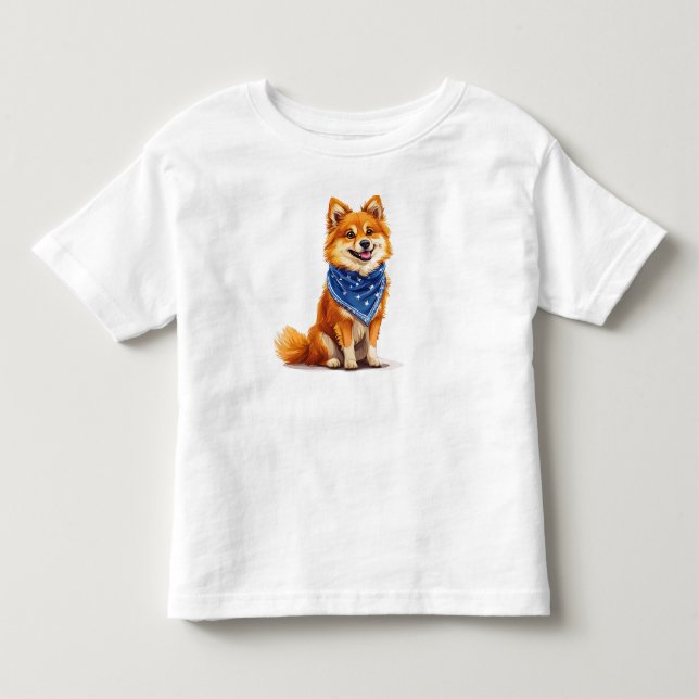 T-shirt Pour Les Tous Petits Chien joyeux de style cartoon (Devant)