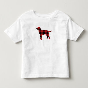 T-shirt Pour Les Tous Petits Chien Plaid Buffalo Check Silhouette Noël