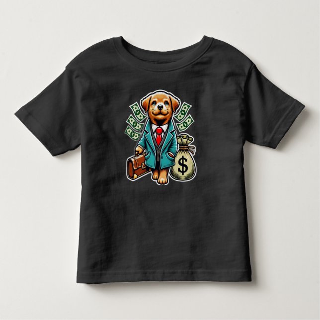 T-shirt Pour Les Tous Petits chien riche (Devant)