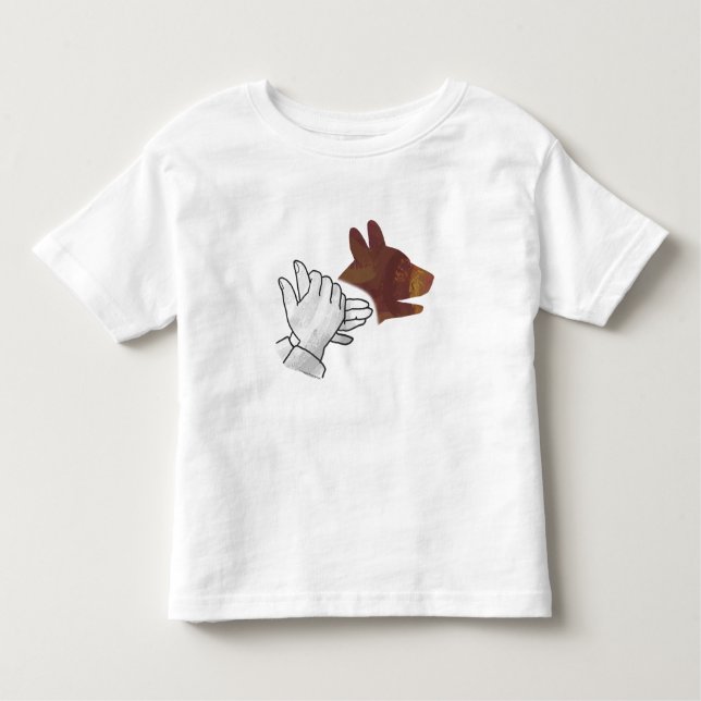 T-shirt Pour Les Tous Petits Chien Silhouette main Brown (Devant)