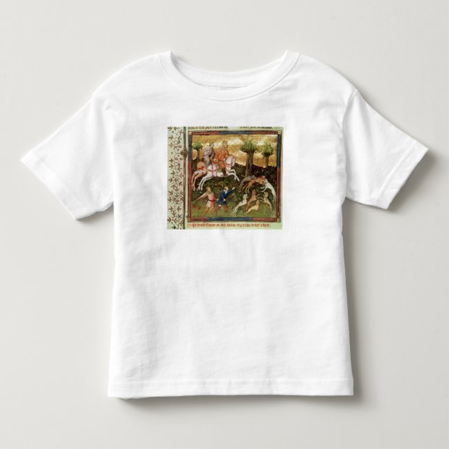 T-shirt Pour Les Tous Petits Chiens attaquant un léopard, d'un livre (Devant)