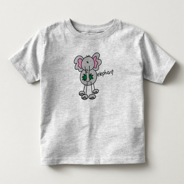 T-shirt Pour Les Tous Petits Chiffre éléphant de bâton (Devant)