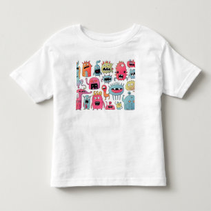 T-shirt Pour Les Tous Petits Chiffres de monstres agressés