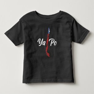 T-shirt Pour Les Tous Petits Chili Ya Po Amérique du Sud Carte du drapeau chil