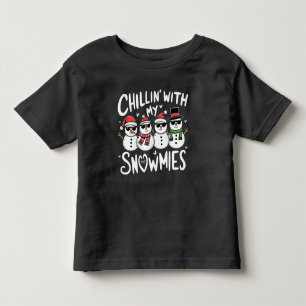 T-shirt Pour Les Tous Petits Chillin' With My Snowmies Funky Snowman Christmas