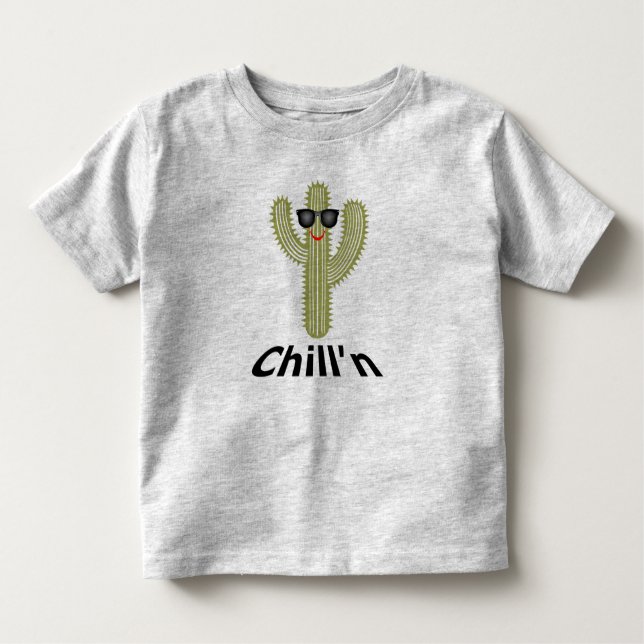 T-shirt Pour Les Tous Petits Chill'n Cactus Design - Toddler Fine Jersey T-Shir (Devant)
