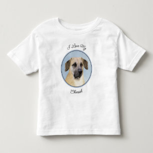 T-shirt Pour Les Tous Petits Chinook (Oreilles Laissées) Peinture - Art Chien o