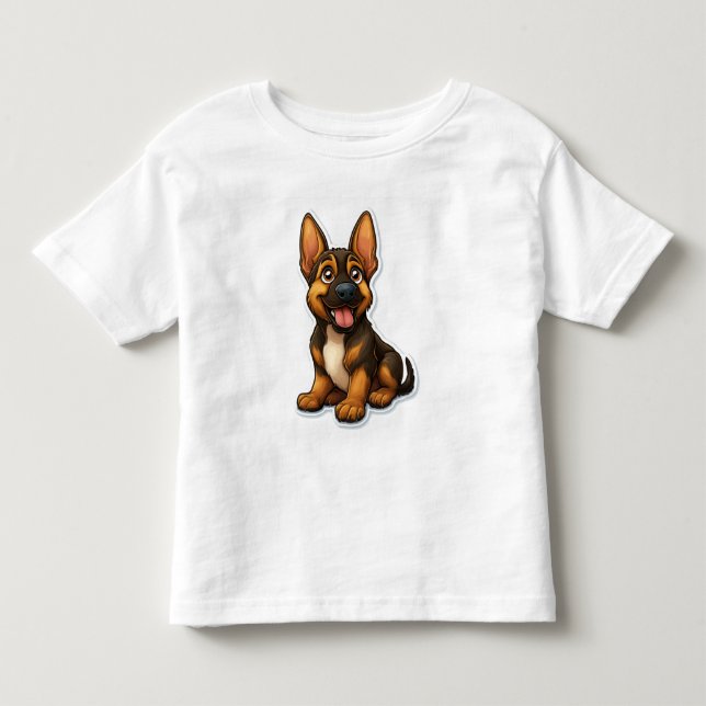 T-shirt Pour Les Tous Petits Chiot allemand Shepard (Devant)