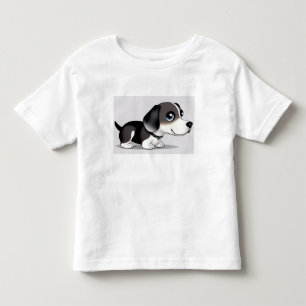 T-shirt Pour Les Tous Petits Chiot de dessin animé adorable avec des yeux brill