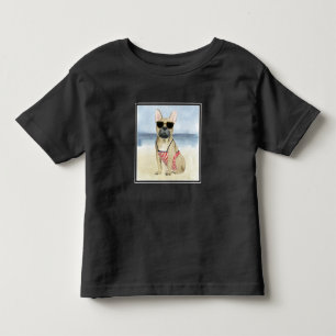 T-shirt Pour Les Tous Petits Chiot du hot-dog   dans des lunettes de soleil à