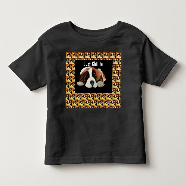 T-shirt Pour Les Tous Petits Chiots St-Bernard (Devant)