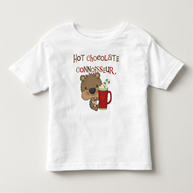 T-shirt Pour Les Tous Petits Chocolat chaud Connoisseur Garçon Ours (Devant)