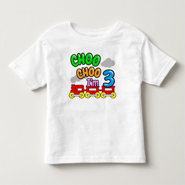 T-shirt Pour Les Tous Petits Choo Choo I'm 3 Shirt,Funny 3nd Birthday  (Devant)