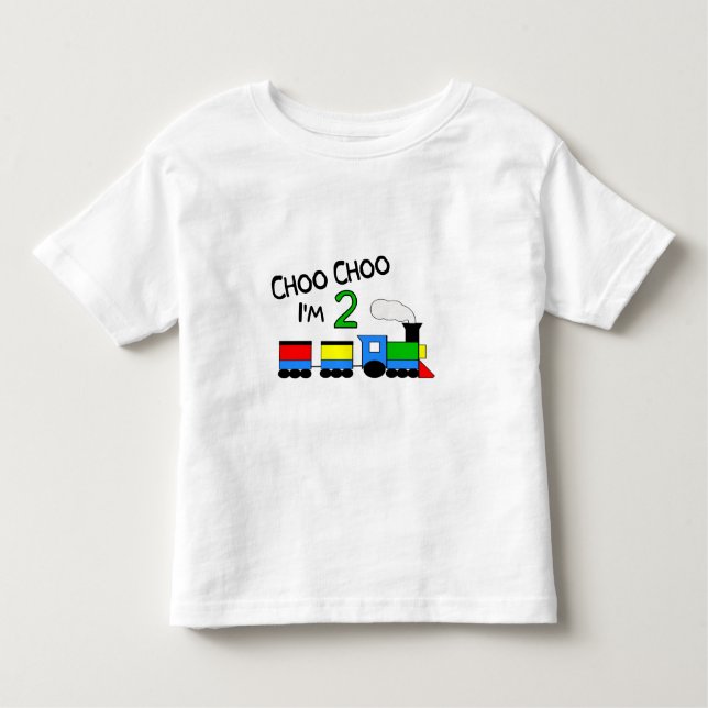 T-shirt Pour Les Tous Petits Choo Choo j'ai 2 ans !  Avec le TRAIN (Devant)