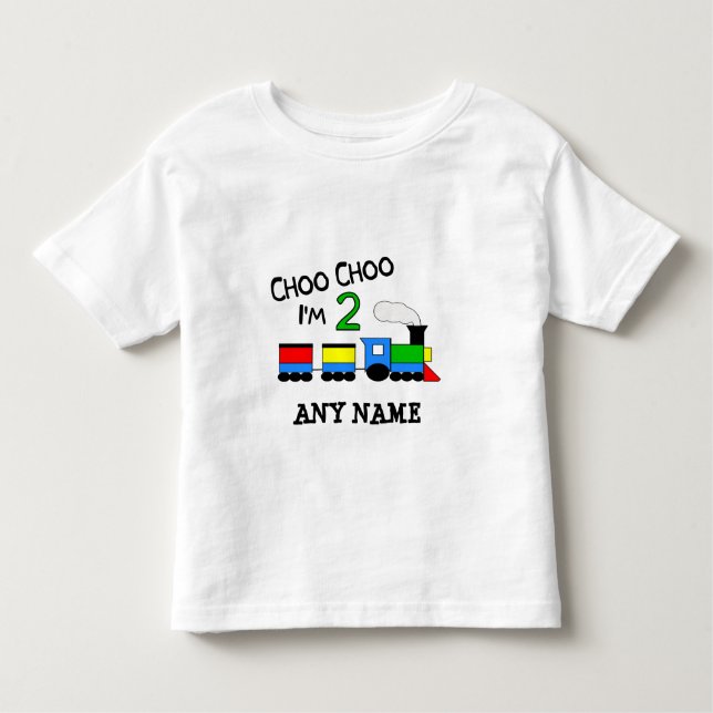 T-shirt Pour Les Tous Petits Choo Choo j'ai 2 ans !  Avec le TRAIN (Devant)