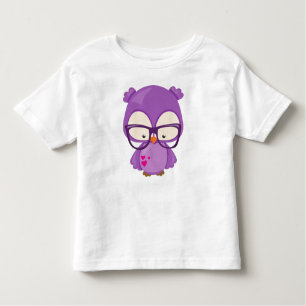 T-shirt Pour Les Tous Petits Chouette de la Saint-Valentin, Chouette pourpre, L