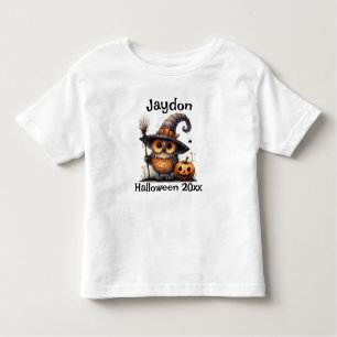 T-shirt Pour Les Tous Petits Chouette d'Halloween dans un Casquette de sorcière