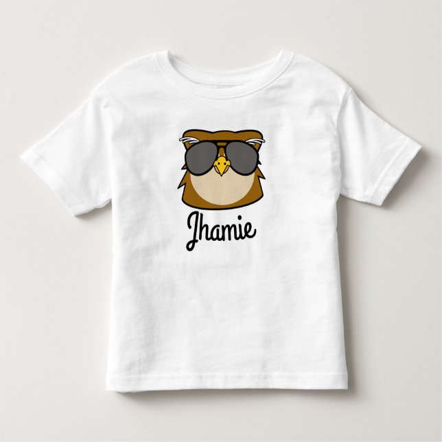 T-shirt Pour Les Tous Petits Chouette nocturne personnalisée (Devant)