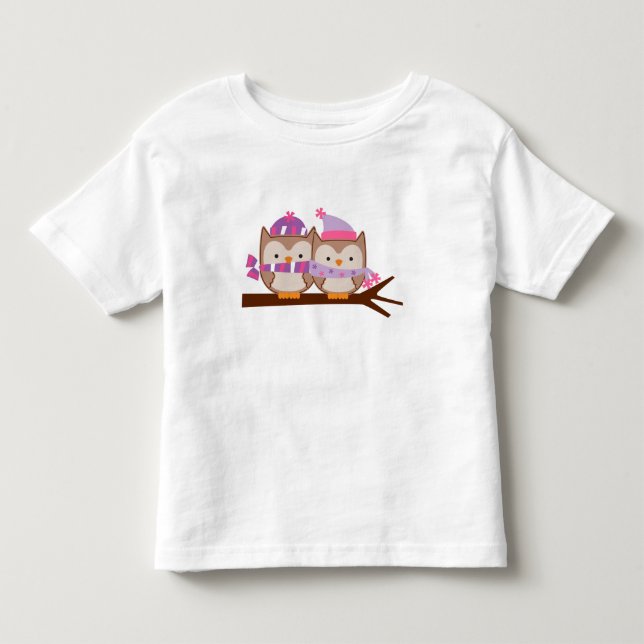 T-shirt Pour Les Tous Petits Chouettes de la Saint-Valentin (Devant)