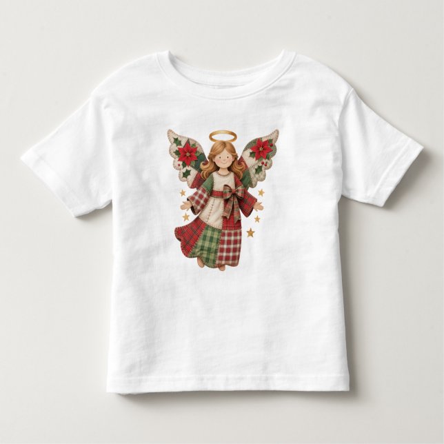 T-shirt Pour Les Tous Petits Christmas Angel with Golden Stars (Devant)