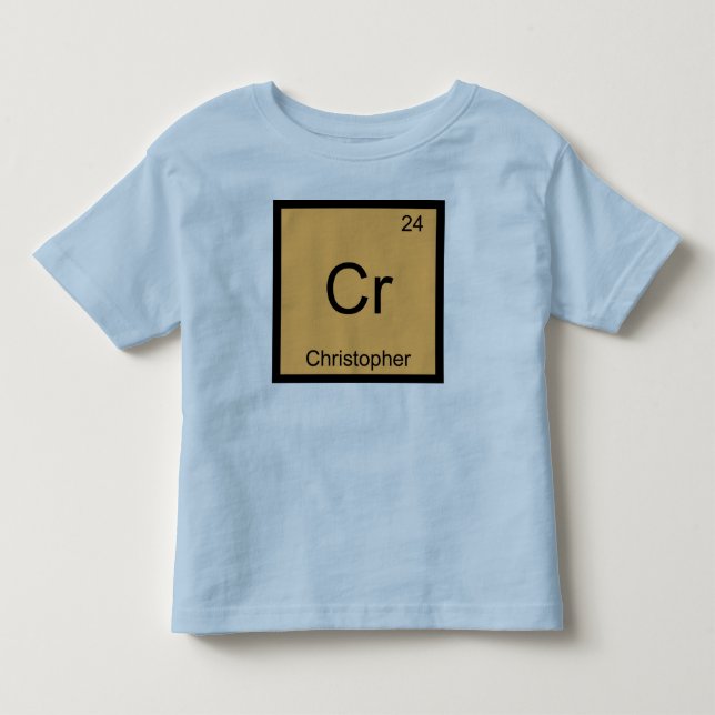 T-shirt Pour Les Tous Petits Christophe Nom Chimie Élément Tableau Périodique (Devant)