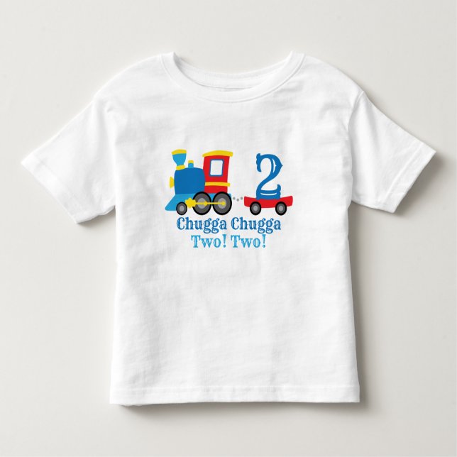 T-shirt Pour Les Tous Petits Chugga Chugga Deux Deux Train Anniversaire (Devant)