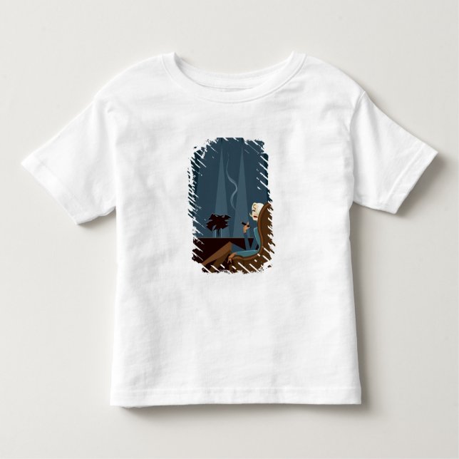 T-shirt Pour Les Tous Petits Cigare de tabagisme de femme d'affaires (Devant)