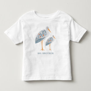 T-shirt Pour Les Tous Petits Cigogne d'art populaire fantaisiste   Grand frère
