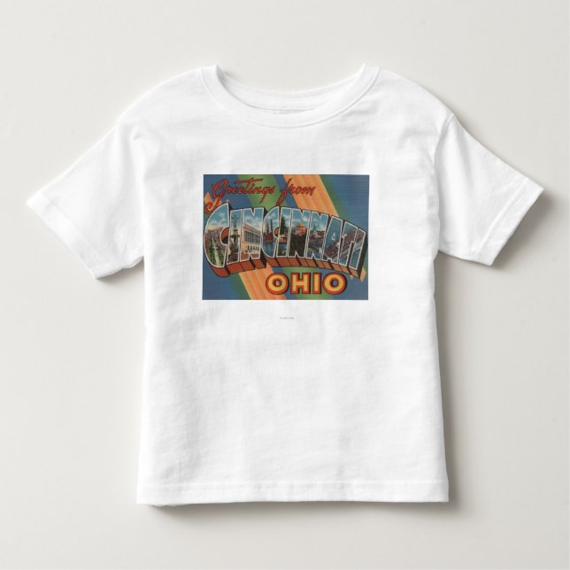 T-shirt Pour Les Tous Petits Cincinnati, Ohio - grandes scènes 2 de lettre (Devant)