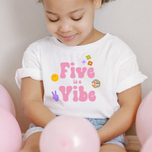T-shirt Pour Les Tous Petits Cinq Est Une Vibration Rétro Années 70 5ème Cinqui