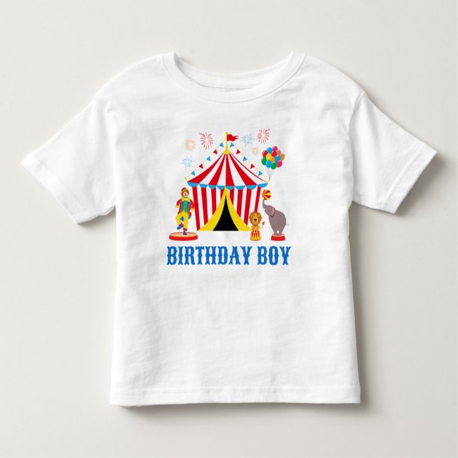 T-shirt Pour Les Tous Petits Cirque Thème Anniversaire Boy Carnival Party (Devant)