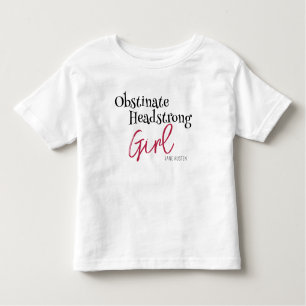 T-shirt Pour Les Tous Petits Citation de fille Obstinate Jane Austen