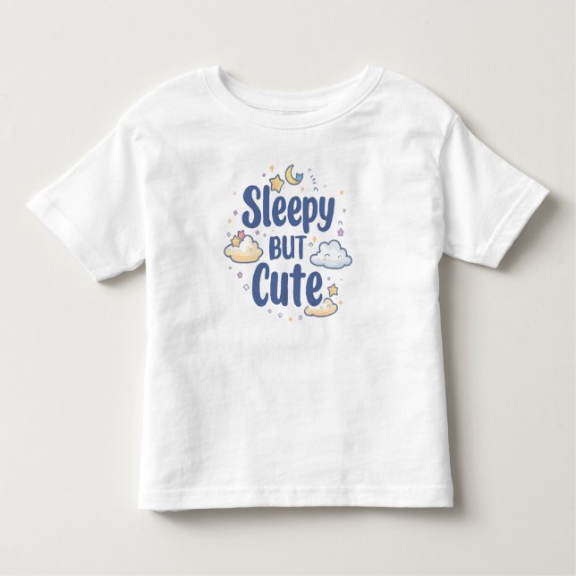 T-shirt Pour Les Tous Petits Citation "Sleepy but mignon" pour enfants (Devant)