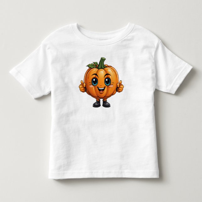 T-shirt Pour Les Tous Petits Citrouille adorable avec visage (Devant)