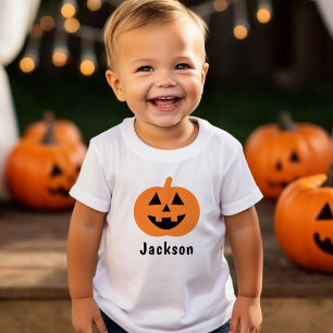 T-shirt Pour Les Tous Petits Citrouille Cute Jack O Lantern Orange Nom Hallowee