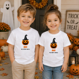 T-shirt Pour Les Tous Petits Citrouille d'Halloween “BOO!” – Nom personnalisé