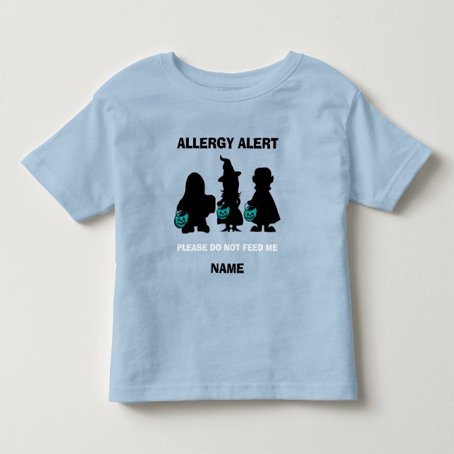 T-shirt Pour Les Tous Petits Citrouille personnalisé de Halloween Teal d'alerte (Devant)