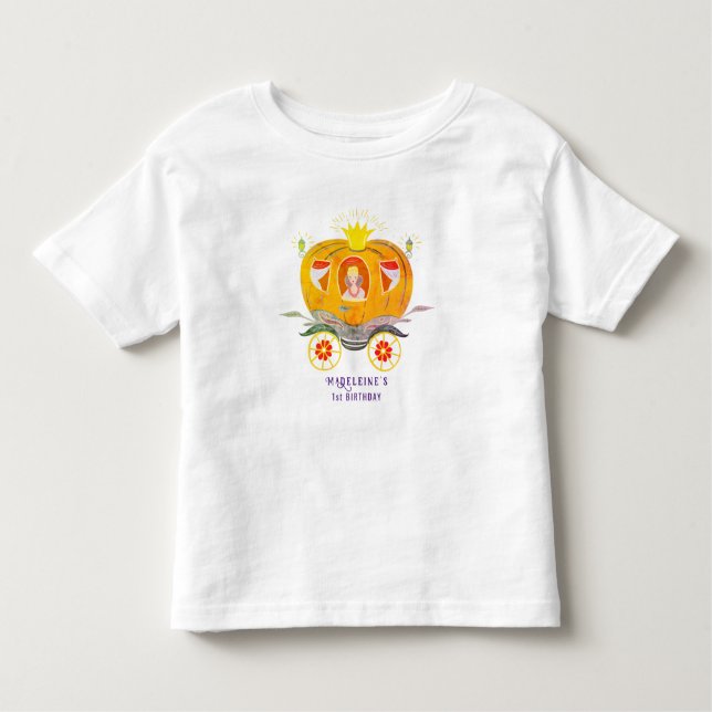 T-shirt Pour Les Tous Petits Citrouille Princesse Carriage Fleurs sauvages Anni (Devant)