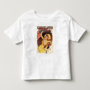 T-shirt Pour Les Tous Petits Cleveland Bicycles American Girl en Jaune