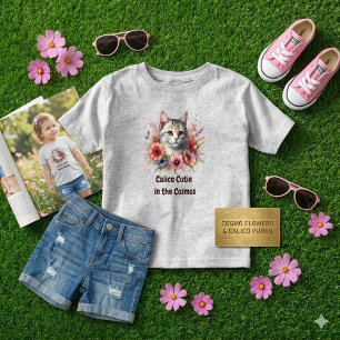 T-shirt Pour Les Tous Petits Clico Mignon et Fleurs de Cosmos / Amoureux de Cha