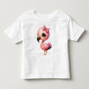T-shirt Pour Les Tous Petits Clipart de dessin Flamant rose aquarelle